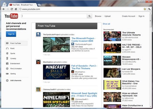 YouTube-HomePage