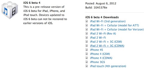 ios 6 beta 4